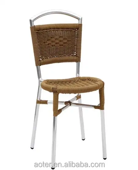 Mobili da esterno moderni vendita calda sedie da giardino in rattan di alluminio sedie da caffè da ristorante di alta qualità senza braccioli