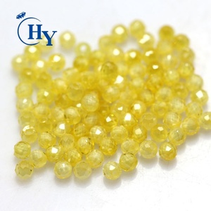 Toptan Gevşek taş faceted cz boncuk kübik zirkonya topu ile delik - Product Image 3