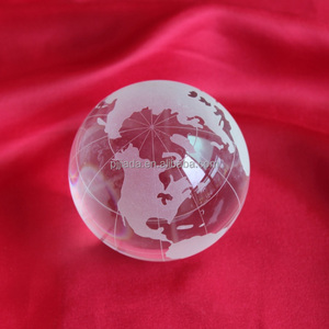 Custom Clear Glass Crystal World <strong>Earth</strong> Globe Ball for Home Decoration - Product Image 5