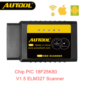 AUTOOL A2 ELM 327 V1.5 汽车诊断扫描代码阅读器销售 <span class=keywords><strong>OBD2</strong></span> Wifi 无线扫描仪为 Android iOS Win iphone 手机 25k80