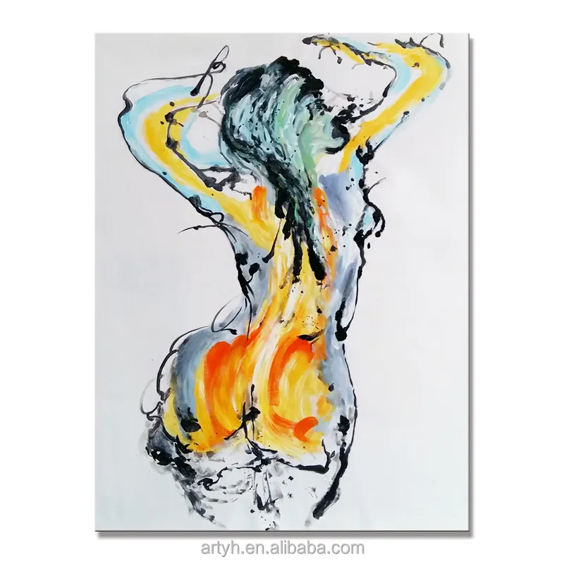 Lukisan Minyak Kanvas Wanita Telanjang Abstrak Kualitas Tinggi