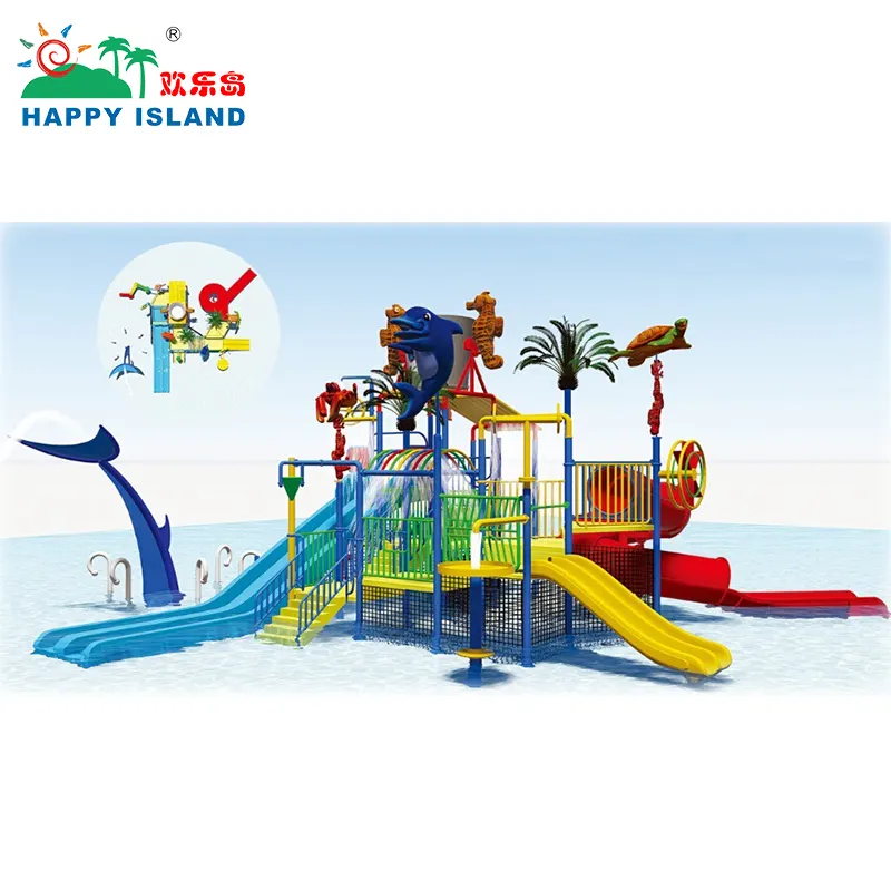 Hot sale fun games kids water park water playground slides equipment