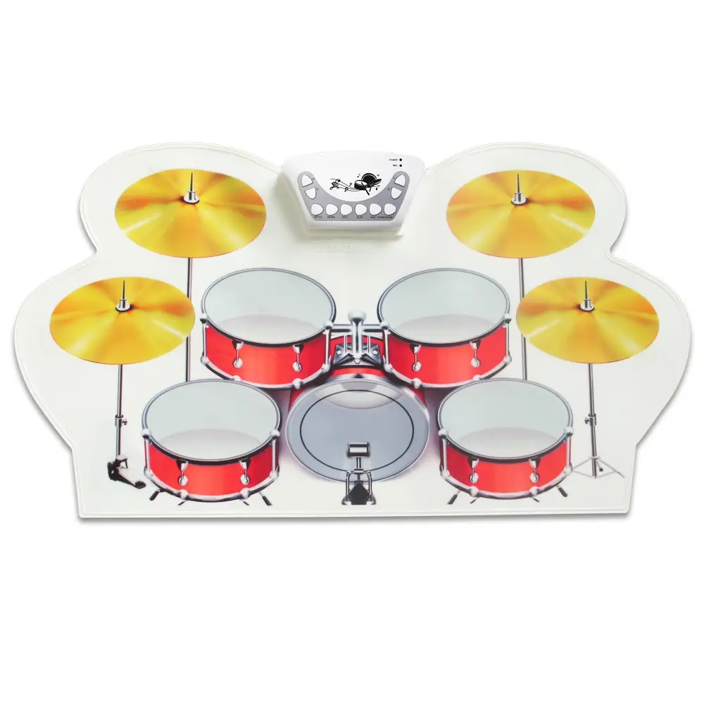 Jouet Musical à enrouler, tapis de pratique, tambour Flexible virtuel avec fonction Midi et matériel, Kits de batterie de jeu en Silicone