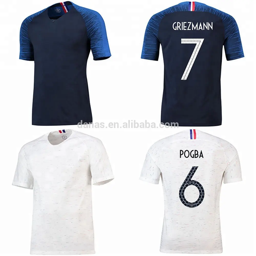 Jersey de fútbol de equipo nacional de francia de calidad tailandesa, nuevo diseño, venta al por mayor, 2018