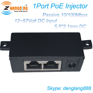 1ポート10/100 24v 48v 56vパワーオーバーイーサネットパッシブPoEインジェクターPOE-1-WM