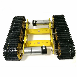 RC In Metallo <span class=keywords><strong>Robot</strong></span> Serbatoio Chassis mini T100 Crawler Veicolo Cingolato con Pista di Plastica di trasporto 2 Motori per Piattaforma <span class=keywords><strong>Robot</strong></span> RC