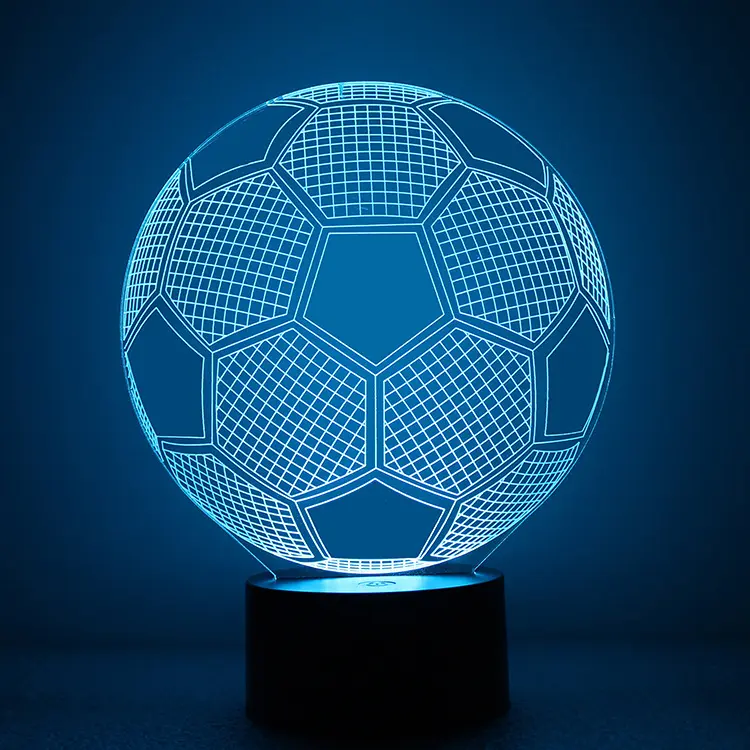 (Gadget) 2024 Nuevo tipo de luz nocturna acrílica Lámpara LED creativa 3D a la venta Lámpara DE EFECTO DE FORMA DE FÚTBOL 3D