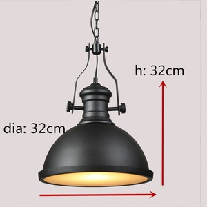 Siyah Loft lamba Metal şapka kolye lamba - Product Image 3