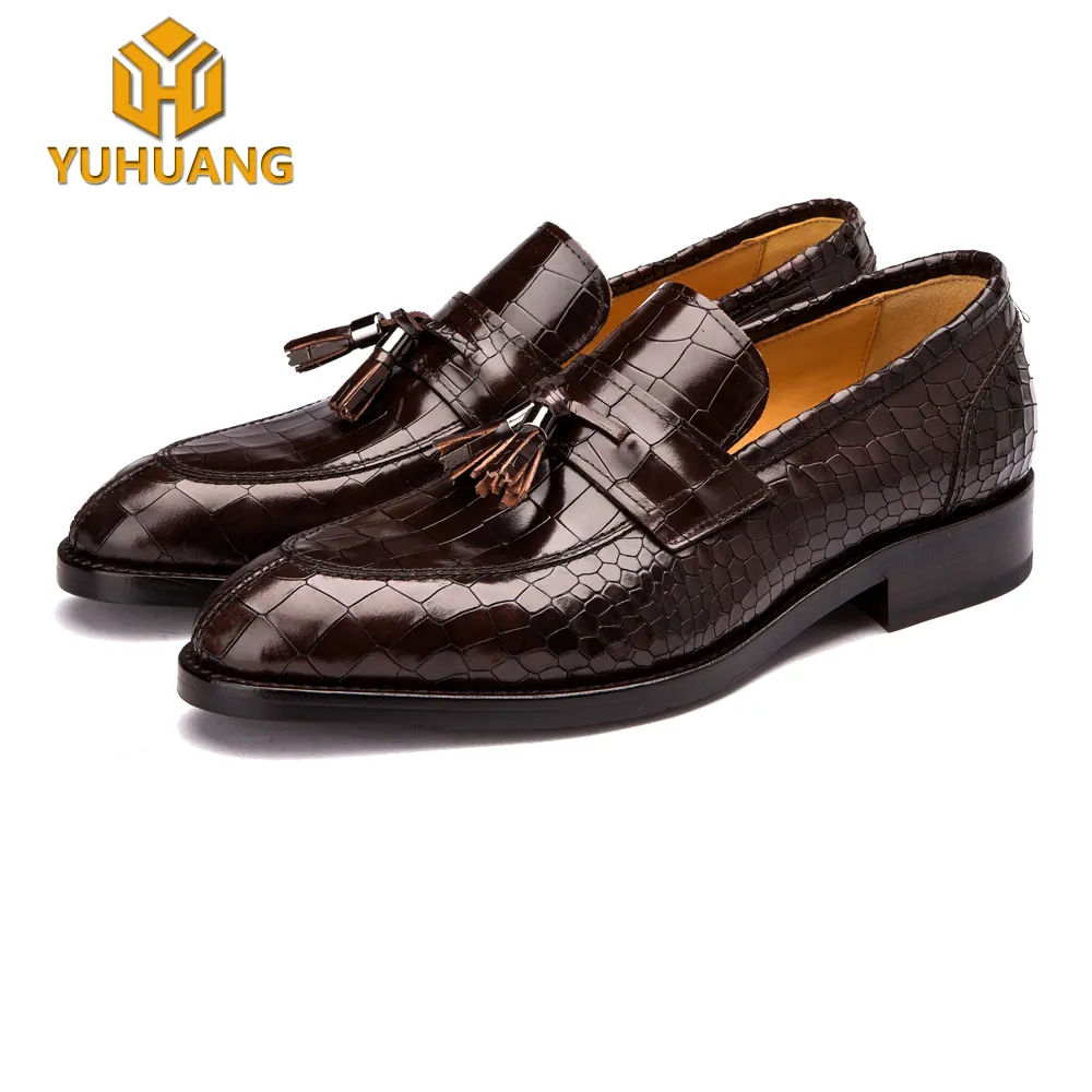 Luxury crocodile skin leather handmade shoes high-end bespoke Loafers shoes