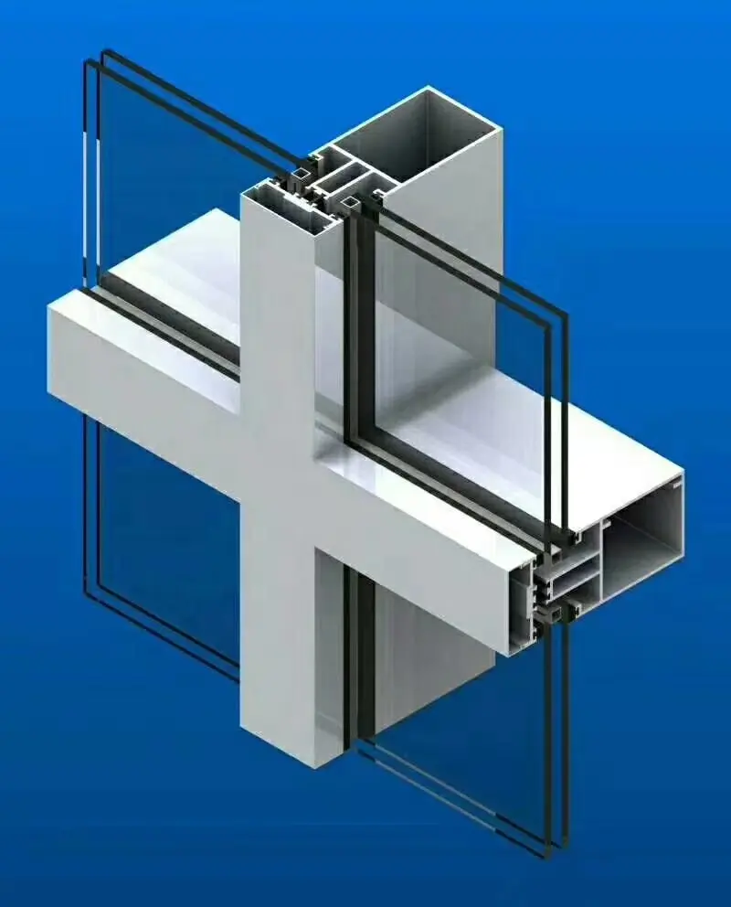 Aluminum Thermal Break Movable Window Awning Glass frameless Curtain Wall Price custom design aluminum extrusion profile