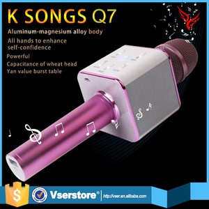 Thiết kế mới <span class=keywords><strong>Q7</strong></span> cầm tay condenser karaoke bluetooth micro không dây với loa - Product Image 2