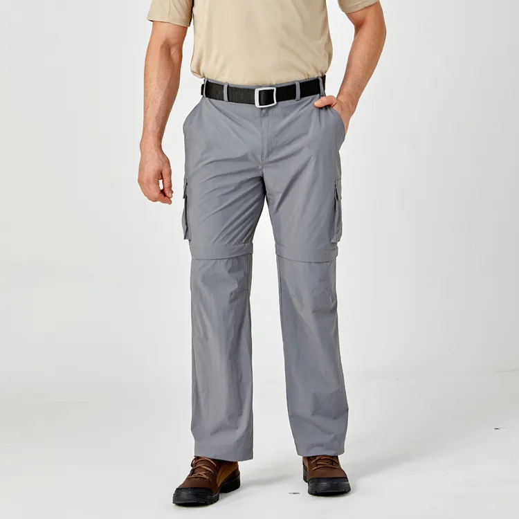 Pantalons pour hommes Pantalons pour hommes d'extérieur Pantalons d'été détachables à séchage rapide Pantalons tactiques courts pour la randonnée Pantalons cargo zippés