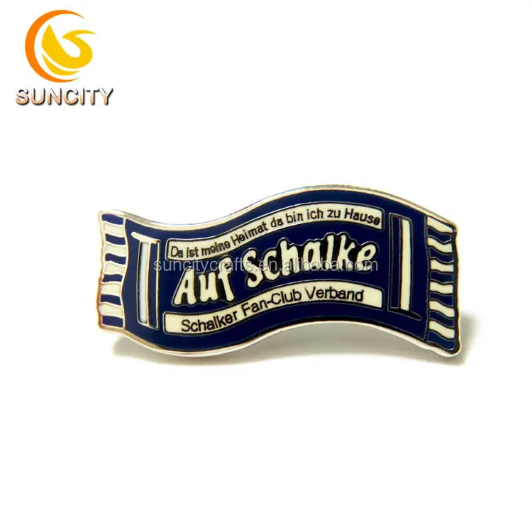 Logotipo personalizado emblema do pin Auf Schaller Fã-Clube Schalke Verband semi cloisonne pin de lapela Imitação duro esmalte emblema