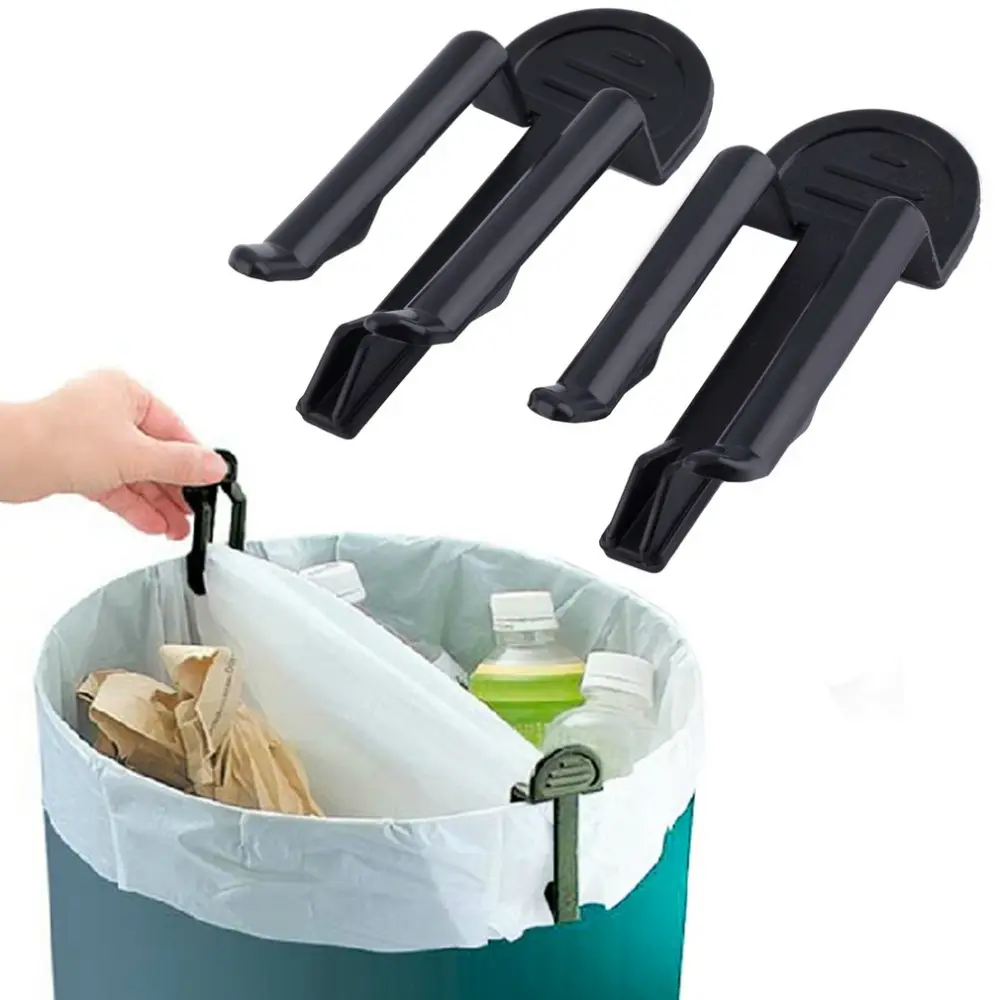 Nova 2Pcs Prático Braçadeira De Plástico Lata de lixo Saco de Lixo Suporte do Saco de Lixo de Lixo Clipe Clipe Fixo