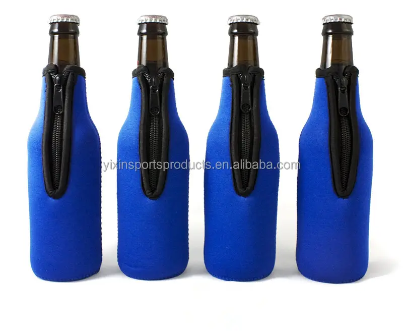 Supporto per dispositivo di raffreddamento della bottiglia di birra con cerniera in Neoprene, custodia per dispositivo di raffreddamento della birra, custodia per coperchio della bottiglia