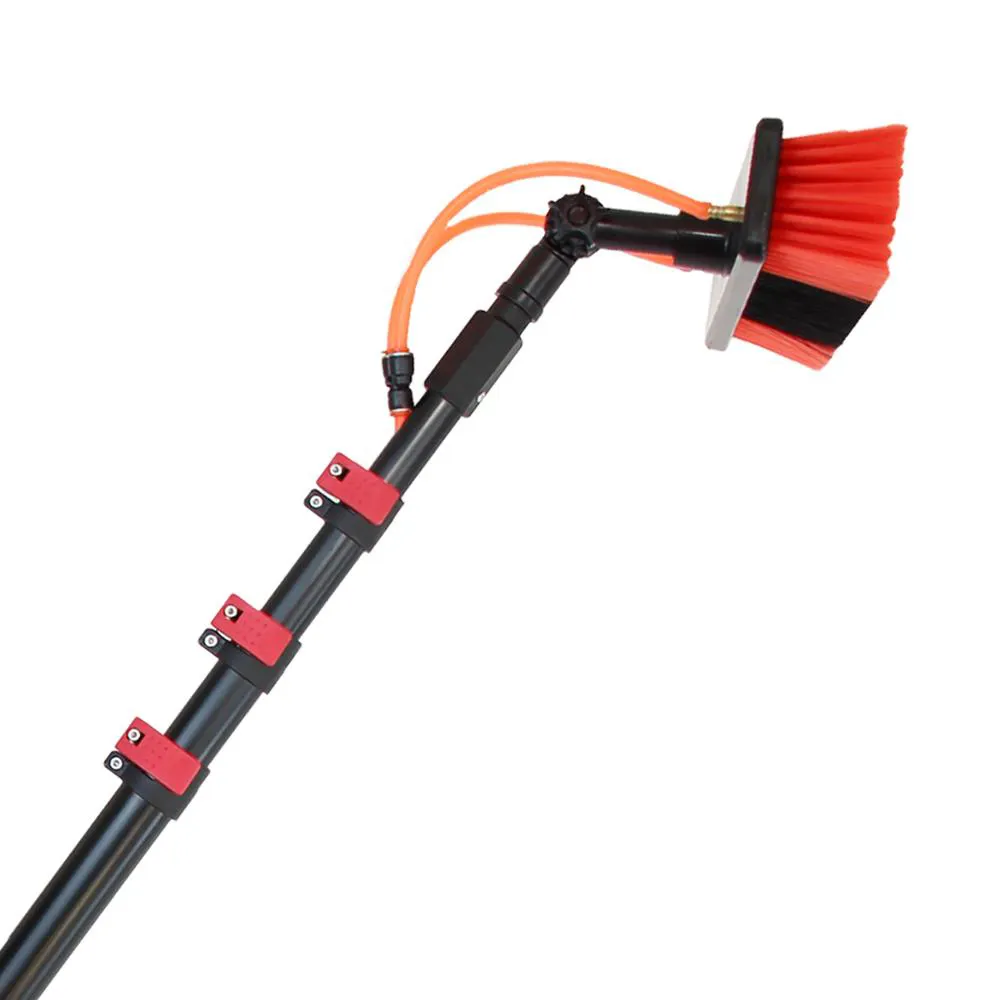 Extentool Water fed pole brush with long handle telescopic pole for solar panel cleaning equipment