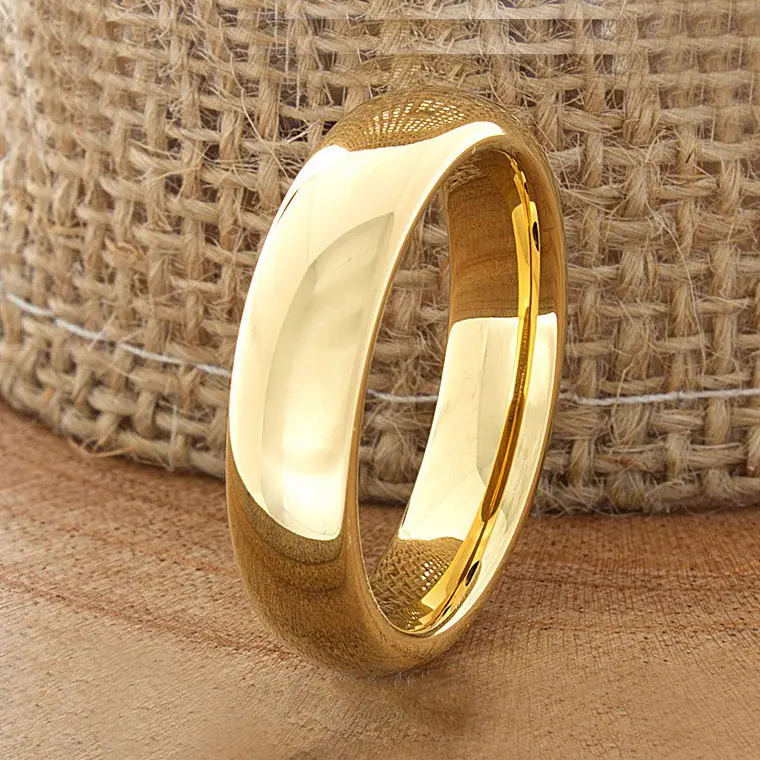 Bulk Jewelry China Wholesale Tungsten Engagement Rings 6mm Gold Plated