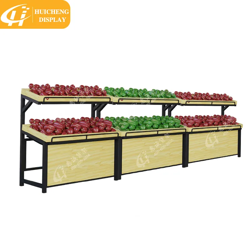 Góndola personalizable para supermercado, estante de exhibición de productos de supertienda, estante de fruta y verdura en venta