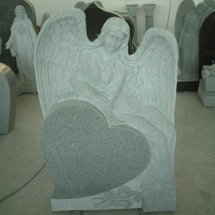 Гравировка Ангел сердце головной камень памятник надгробие с крыльями Ангел головные камни