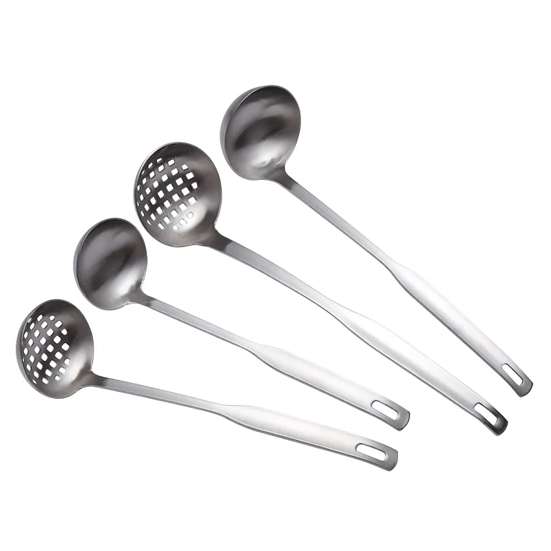 Cuchara caliente de Metal, acero inoxidable, para sopa, platos para frotar