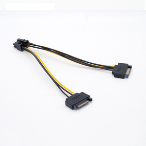 RGEEK כפולה SATA כוח כדי <span class=keywords><strong>8</strong></span> פינים (6 + 2) PCI Express PCI-E וידאו כרטיס כוח כבל מתאם 20 cm