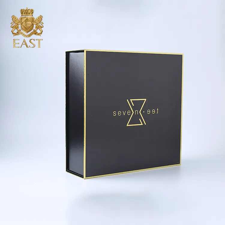 Eastbox. Logo personalizzato di Stampa UV Timbro Caldo Commercio All'ingrosso di Riserva di Vibrazione del Nero Scatola di Imballaggio di Carta Scatola di Profumo Con EVA Inserire