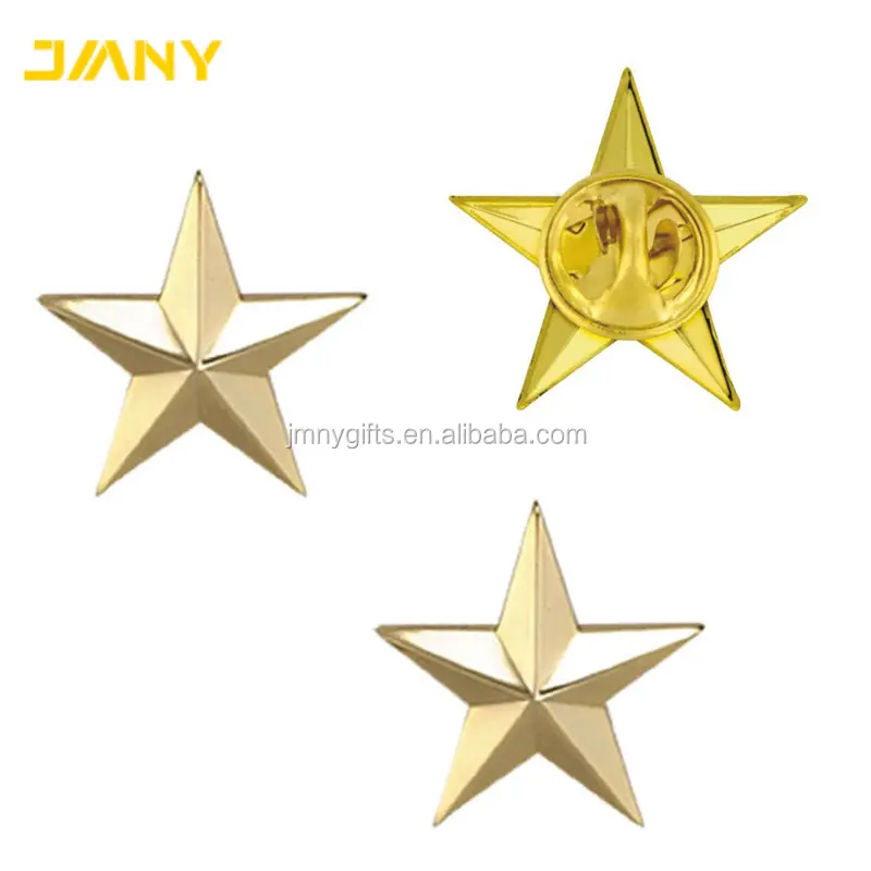 Personalizado forma de Metal uniforme Insignia estrellas pernos de Collar