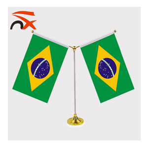 Customized National <strong>Brazil</strong> Table Top Flag with Stand - Product Image 1