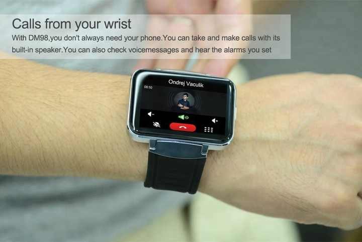 DM98 Smart Watch MTK6572 1.2Ghz 2.2 Inch IPS HD 900mAh Battery 512MB Ram 4GB Rom Android 3G WCDMA GPS WIFI Smartwatch