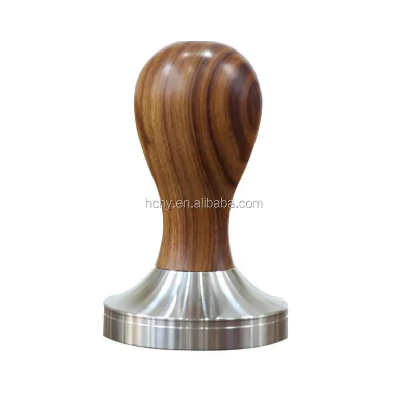 Tampler de grãos de café de aço inoxidável + madeira, 49-58.35mm, pode personalizar, tampas de madeira jacarandá