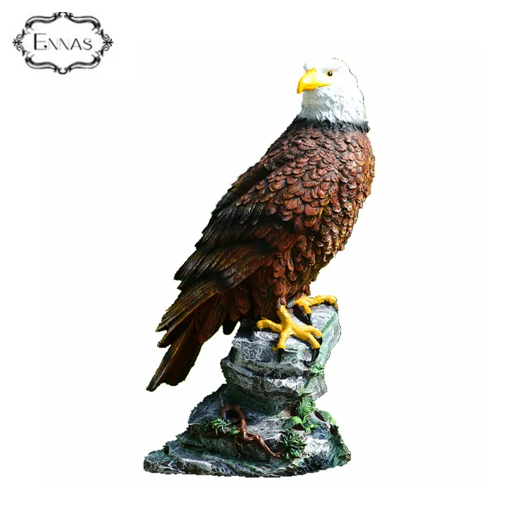 Estatueta personalizada de águia do jardim da resina