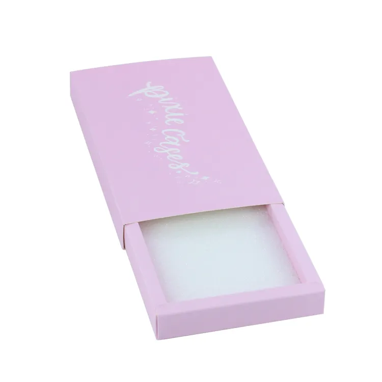 350 그램 아트 종이 핑크 서랍 상자 포장 휴대 전화 케이스 포장 도매