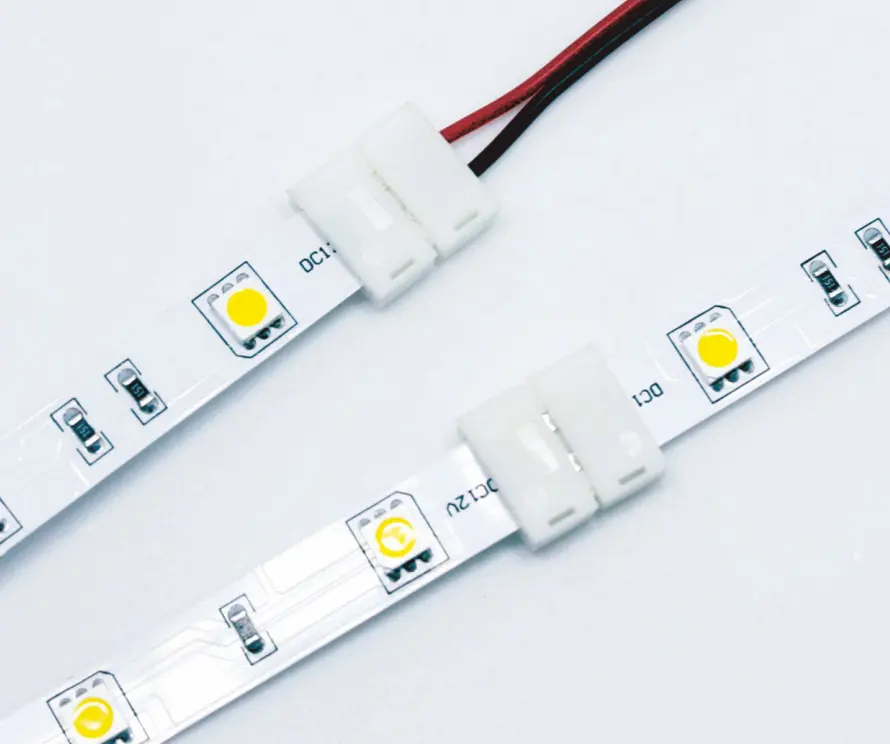 2 pines, 8mm, 10mm, conector de tira LED de soldadura libre con cable para luz Led de un solo Color