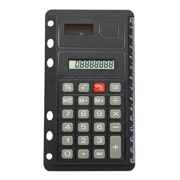 Office Supplies 8-Digit Solar Power Ruler Pocket Notebook Calculator