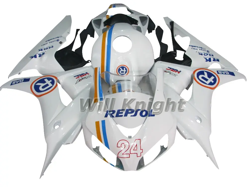 ABS Injection Fairing Kit for Honda CBR1000RR 2006 2007 White Repsol 24 Edition
