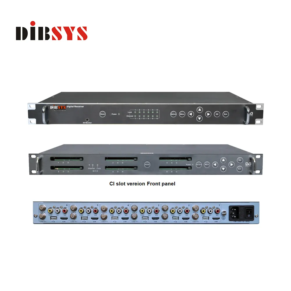 เคเบิ้ลทีวีheadendระบบ6 DVB S2 RFโดยตรงถอดรหัสเป็นดิจิตอลทีวีhd miเข้ารหัสและอนาล็อกcatv modulator