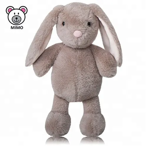 Conejo de peluche de orejas largas de pie para niños, juguete de conejito de felpa, regalo de recuerdo, Animal de peluche personalizado, conejo de peluche suave marrón
