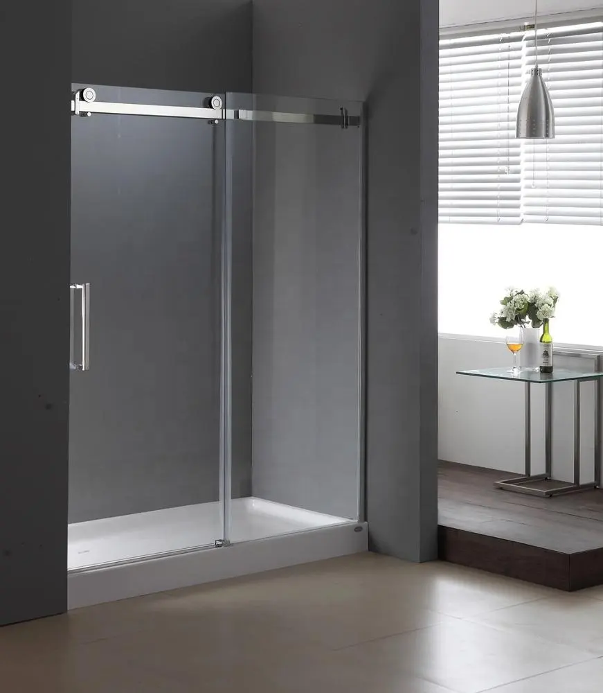 Panneau de douche en verre trempé panneaux de mur de douche en verre avec design coulissant