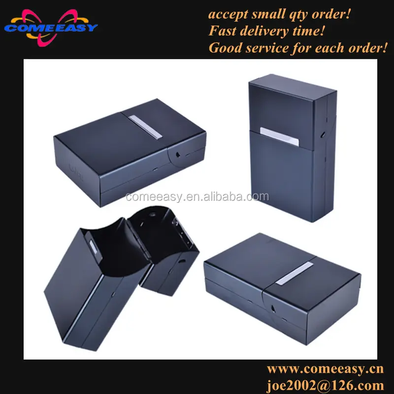 Cajas de embalaje de cigarrillos de metal de aluminio color negro oxidación
