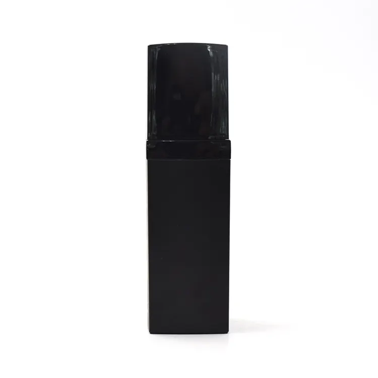 15ml 20ml 30ml मैट काले वर्ग प्लास्टिक की बोतल कॉस्मेटिक लोशन बोतल वायुहीन बोतल
