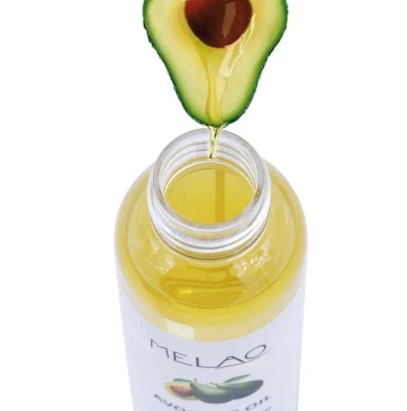 Melao óleo de abacate prensado frio orgânico, óleo de manteiga de karité, óleo corporal de abacate virgem para clareamento da pele, 100%