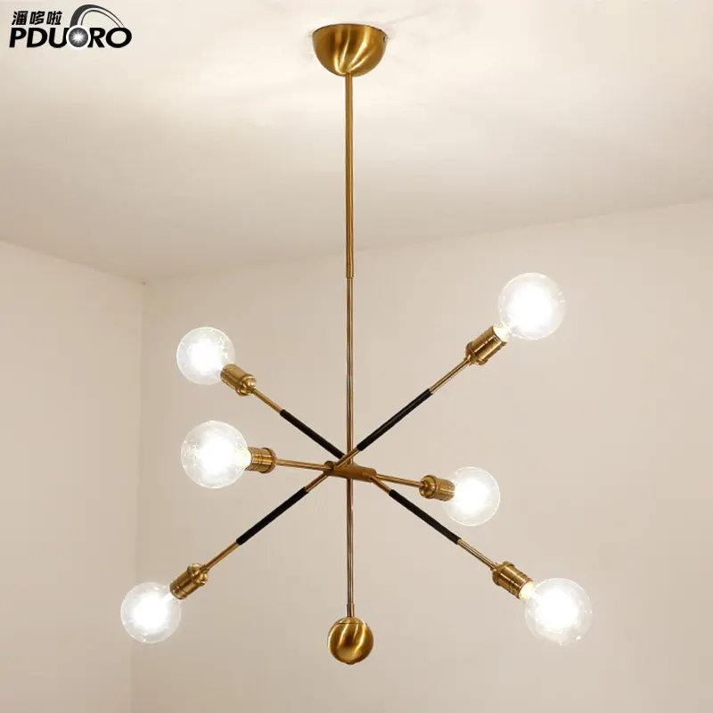 Nordic moderna decorativa in metallo placcato in ottone lampade a sospensione antico indiano lampadario palla di vetro luce