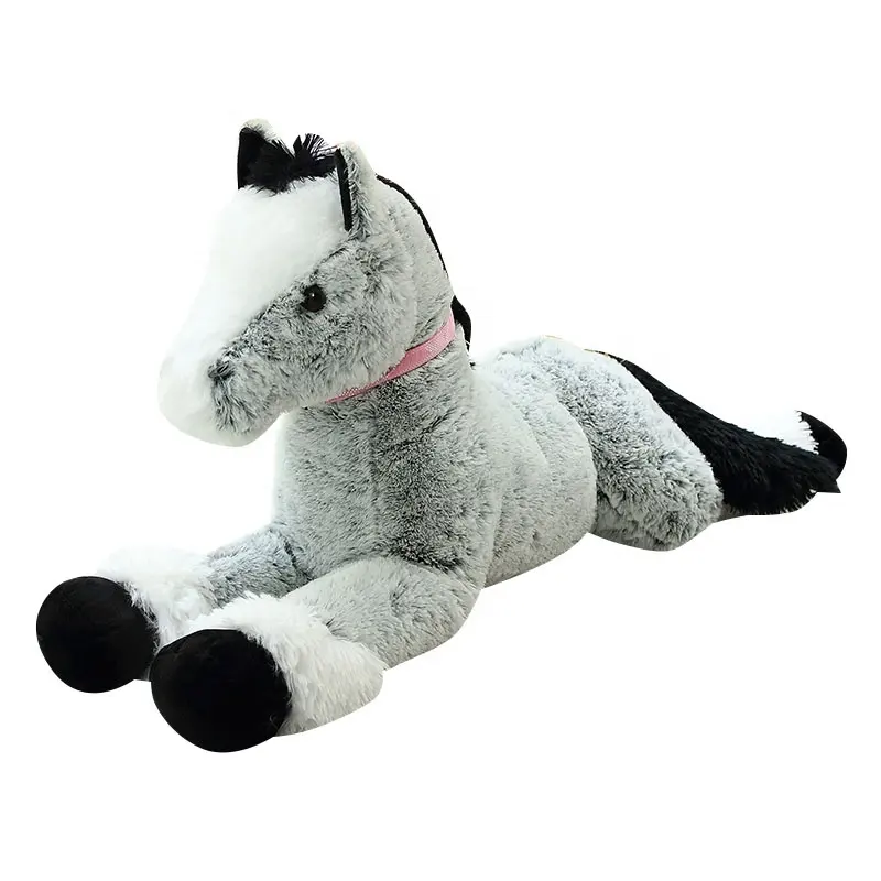 Caballo de peluche de alta calidad, producto en oferta, caballo de peluche personalizado, imagen personalizada, caballo marrón enorme, juguetes de peluche con patas largas