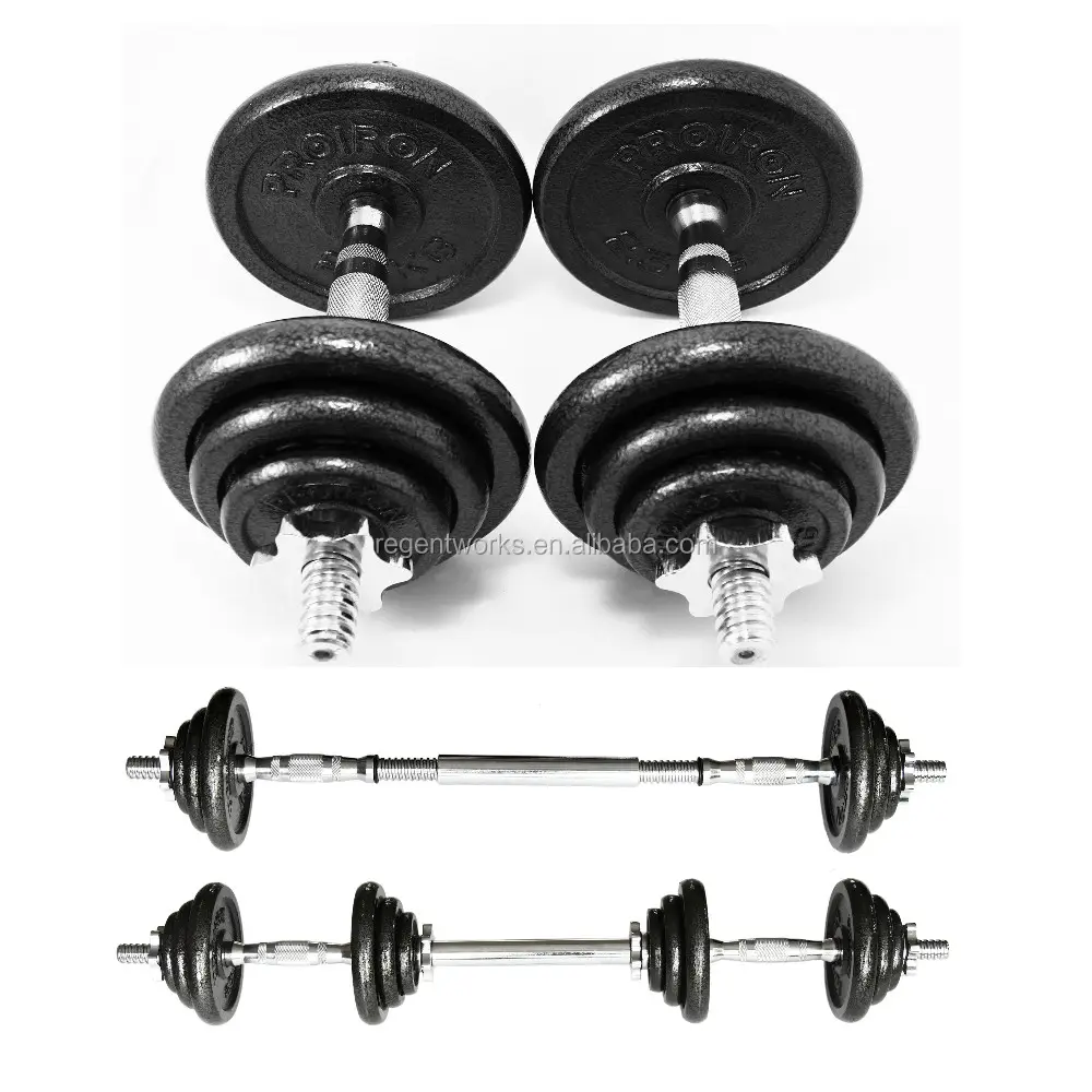 PROIORN Set Dumbbell Dapat Disesuaikan Tahan Lama Hammertone Besi Pengecoran Gym Pabrik Merek, Berat Grosir