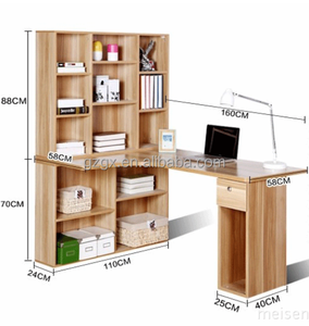 Escritorio individual para ordenador de oficina en casa, estantería de madera, diseño de mesa de estudio, mesa de ordenador escolar para el hogar con estante - Product Image 4