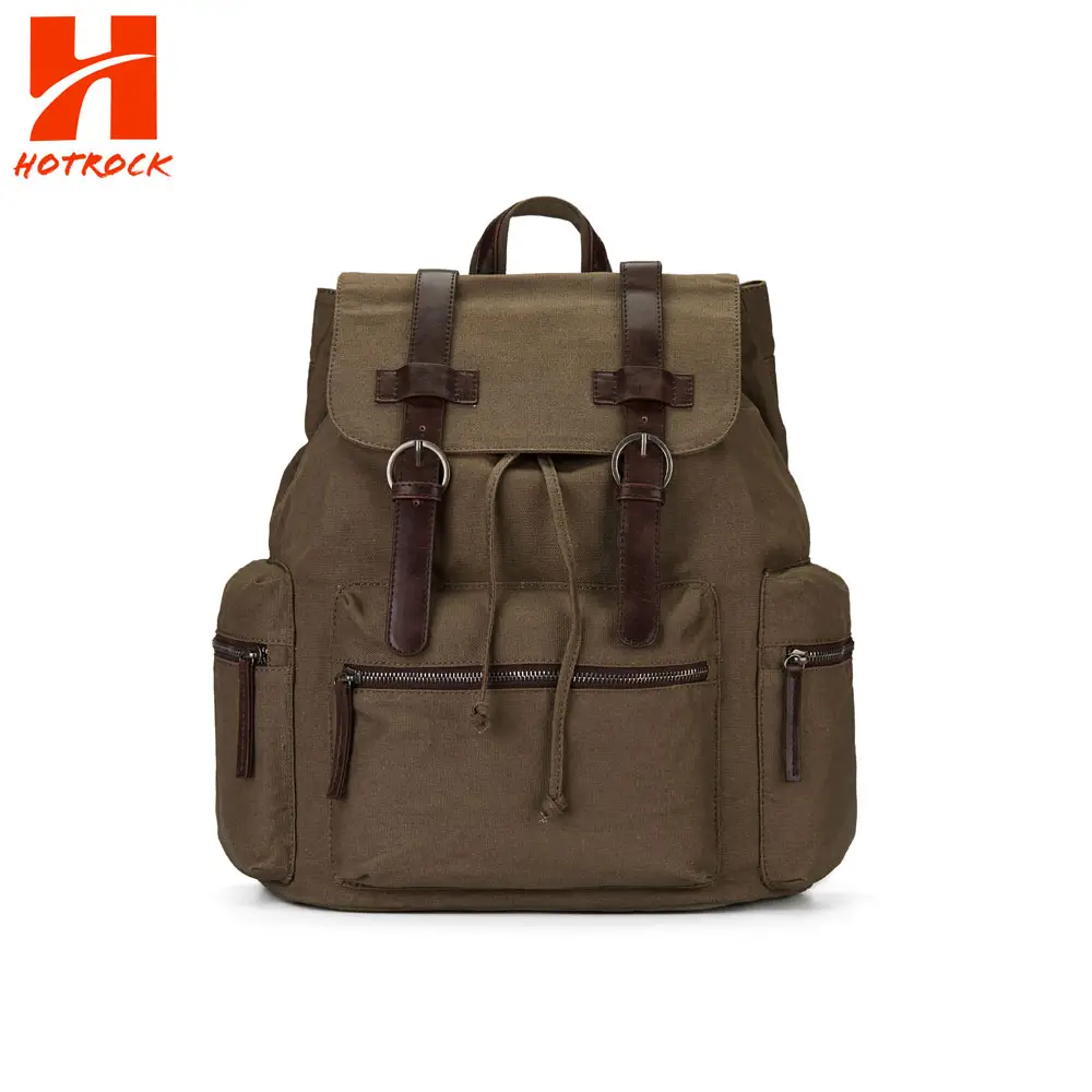 Canvas Hiking Bags Rucksack Heavy Duty Daypack School Backpacks for Men