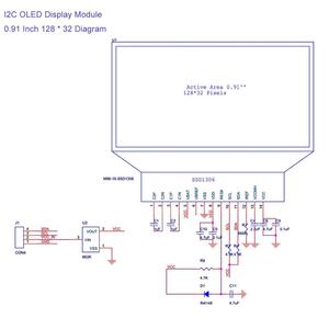 I2C OLED Display Module 0.91 Inch I2C SSD1306 OLED Display Module Blue I2C OLED Screen Driver DC 3.3V ~ 5V für Aduino
