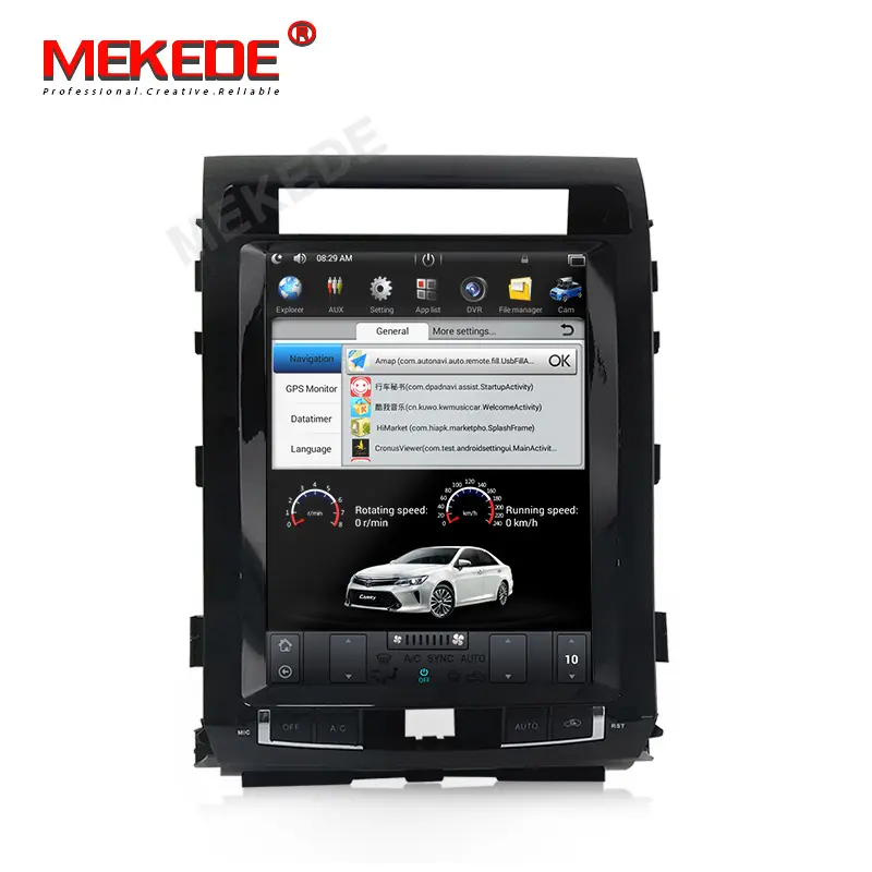 MEKEDE 12,1 "Tesla pantalla más nuevo Quad Core Android reproductor de DVD del coche para TOYOTA LAND CRUISER LC200 2008-2015 gps navi