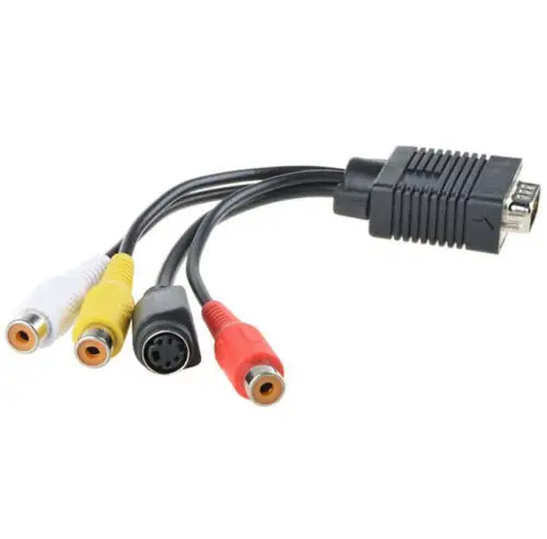 AV מתאם כבל VGA RCA VGA לטלוויזיה S-video 3 RCA מחשב מחשב