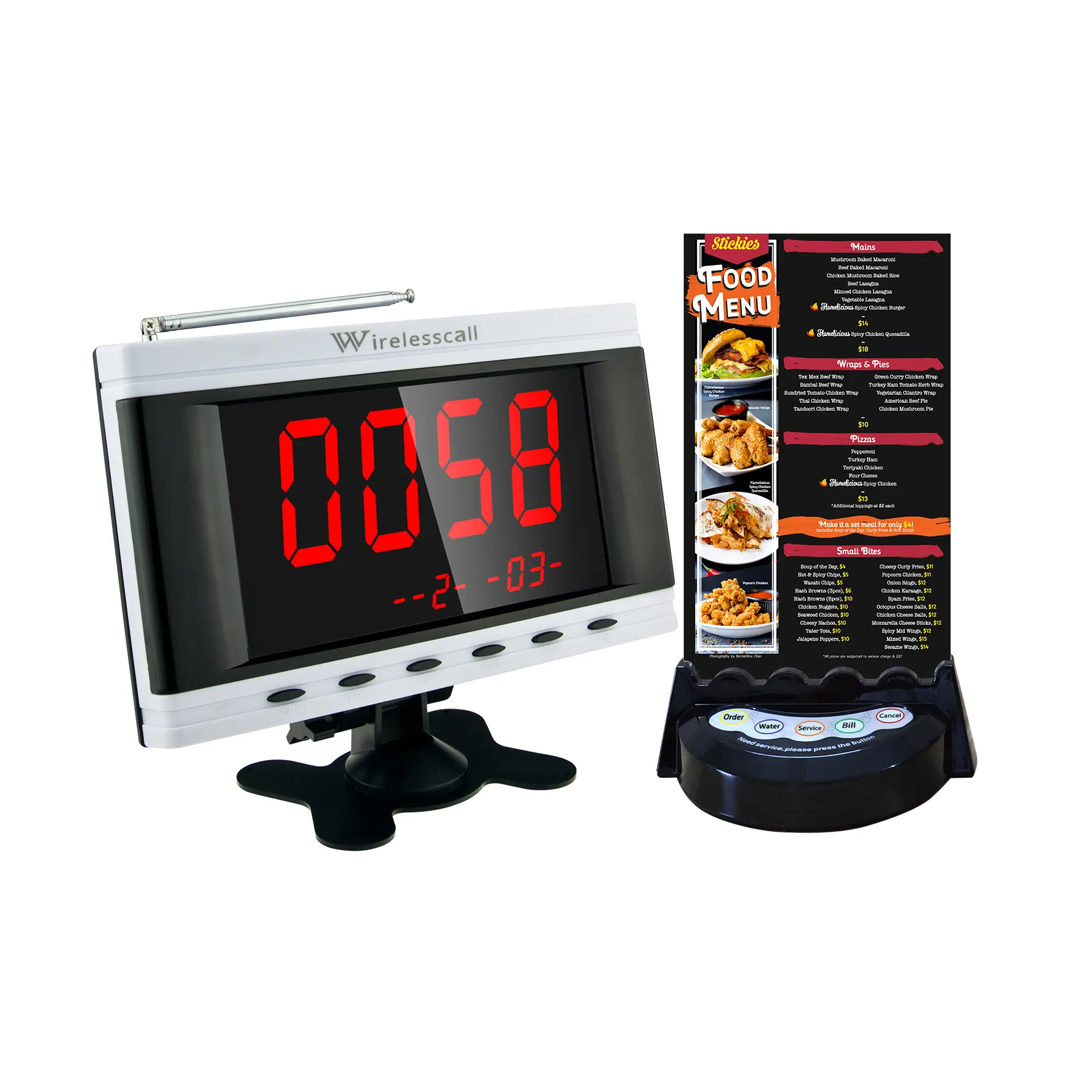 Wireless Calling system with 10 pagers and OEM menu